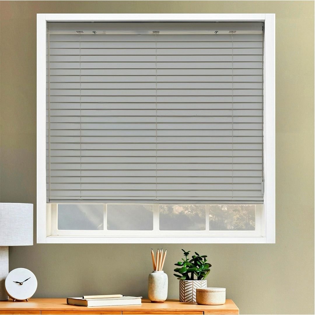 ALYA-104.jpg 50mm Merdiven İpli Ahşap Jaluzi Perde - Gri - Görsel 1