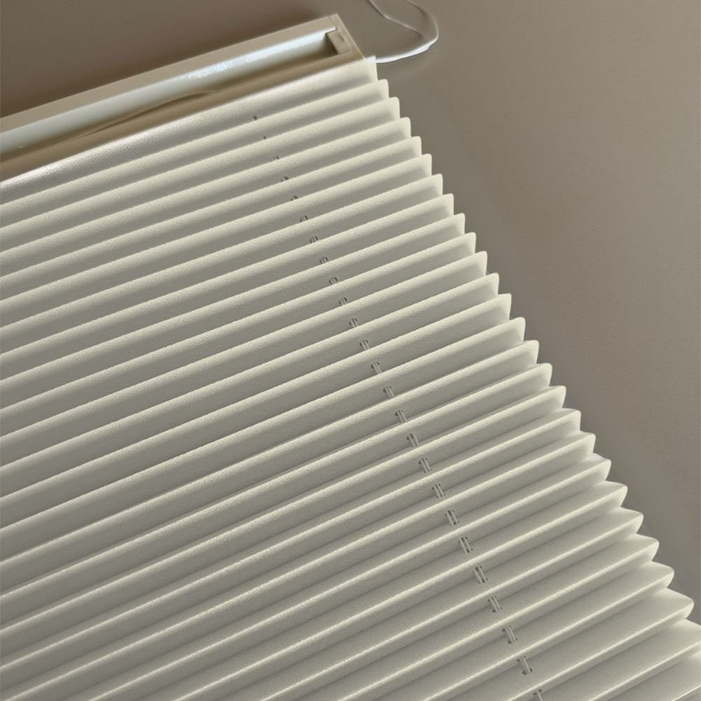 plain-002-1.jpg Plicell Plain Cam Balkon Plise Perde - Krem - Görsel 1